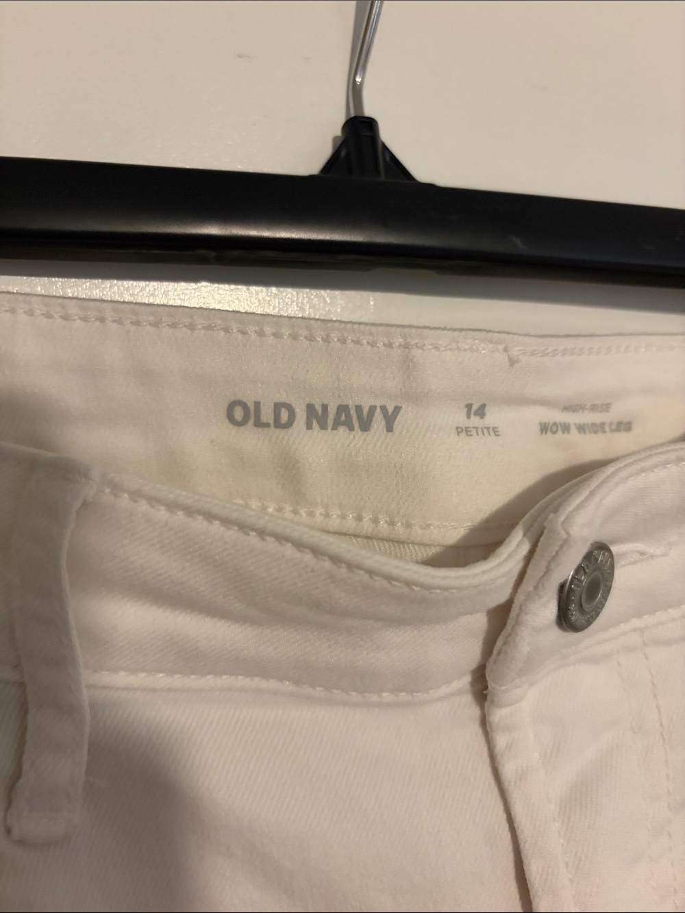 Old Navy White High-Rise Wide Leg Jeans - Picture 2 of 4